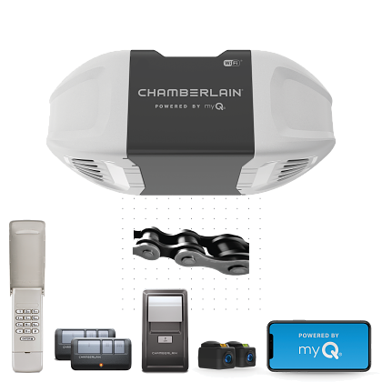 Chamberlain C2405 chain-drive smart garage door opener with myQ app support